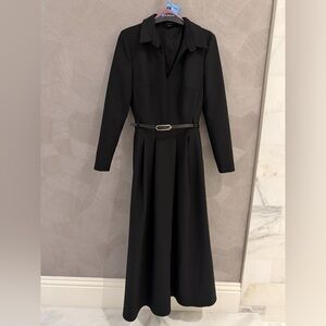 Karen Millen Black Long Sleeve Dress with Belt